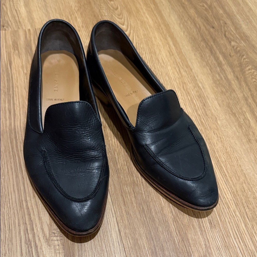 Black Leather Everlane loafers
